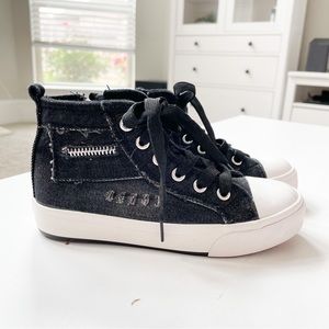 Steven Ella Dark Denim Boy Sneakers with Zipper 4108